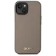 Чехол DKNY Grained Metal Logo MagSafe для iPhone 15 - Бежевый
