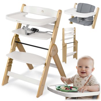 Koka barošanas krēsliņš Nukido Timo, regulējams un salokāms bērniem