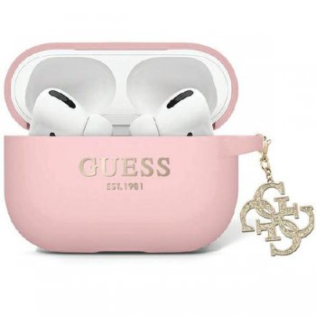 Guess GUAP2LECG4P case for AirPods Pro 2 cover - pink Liquid Silicone Glitter Triangle Charm