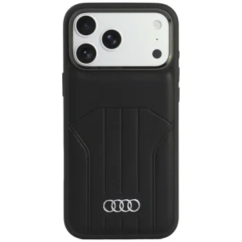 Чехол Audi Synthetic Leather Case MagSafe для iPhone 18 Pro Max / 17 Pro Max, черный