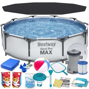 Bestway 56408 Power Steel Frame Pool 305 x 76 cm with Accessories