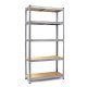 Humberg HR-812 Metal Shelving Unit with Cover, 180x90x40 cm, Silver