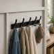 Wall-Mounted Clothes Rack, 10 Hooks, Matte Black