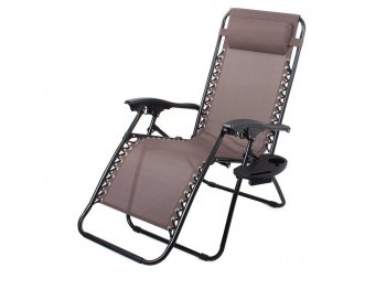 Dārza Pludmales Guļamkrēsls Atpūtas Saliekams Krēsls ar Galvas Balstu un Paliktni, Brūns | Garden Beach Deck Chair Folding Sunbed
