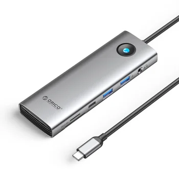 Orico PW11 dokstacija 9in1 USB-C PD 100W HDMI 4K 60Hz 2.5G RJ45 pelēka
