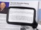 Handheld 3x Magnifying Glass with 5 LED Lights for Reading, white and black