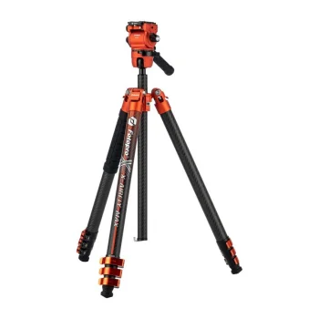 Fotopro X-Airfly Max Video oglekļa šķiedras video statīvs ar monopodu, oranžs
