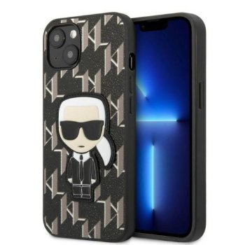 Karl Lagerfeld iPhone 13 mini vāciņš Monogram Ikonik Patch Melns