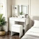 ModernHome kosmētikas galdiņš ar LED spoguli un tabureti