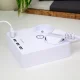 Plakans pagarinātājs ar USB Huslog EMX-190124, 2 rozetes, 1.5m vads, balts