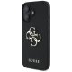 Guess Grained Big 4G Logo Small Classic Logo Case for iPhone 16, Black