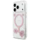 Чехол Guess Resin Flowers Glitter MagSafe для iPhone 17 Pro, розовый