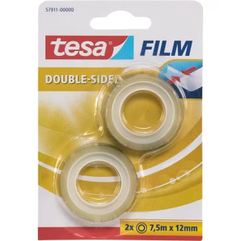 Tesa tesafilm divpusējā līmlente 7.5 m x 12 mm ar dozatoru, 2 gab., caurspīdīga