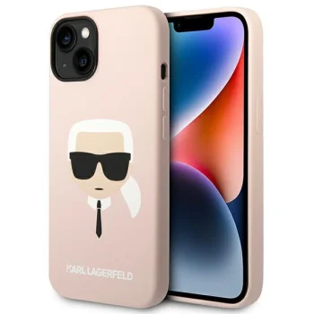 Чехол Karl Lagerfeld Silicone Karl's Head MagSafe для iPhone 14 Plus / 15 Plus - Розовый
