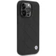 BMW Leather Quilted vāciņš iPhone 14 Pro, melns