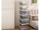 Saliekams apavu plaukts un skapītis ar 6 līmeņiem 105 x 35 x 26 cm, balts