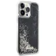 Guess iPhone 14 Pro Max vāciņš Liquid Glitter Marble, melns