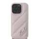 Karl Lagerfeld iPhone 16 Pro Case Diagonal Quilted Script, Pink