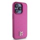 Чехол DKNY для iPhone 15 Pro Leather Monogram Pattern Metal Logo MagSafe, розовый