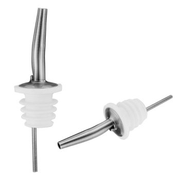 Stainless Steel Bottle Pourer Liquor Dispenser Spout, Silver and White
