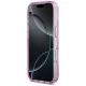 Чехол Guess IML Glitter Flowers Triangle MagSafe для iPhone 17 Pro / 18 Pro, фиолетовый