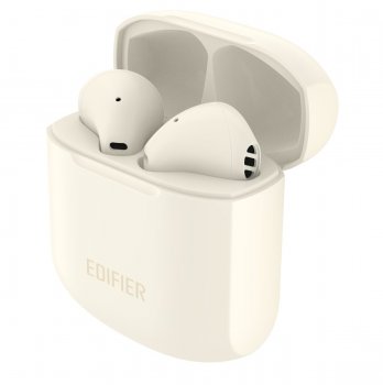 Edifier TWS200 Plus Wireless Bluetooth 5.0 TWS Earphones, Ivory | Bezvadu Austiņas ar Uzlādes Kasti