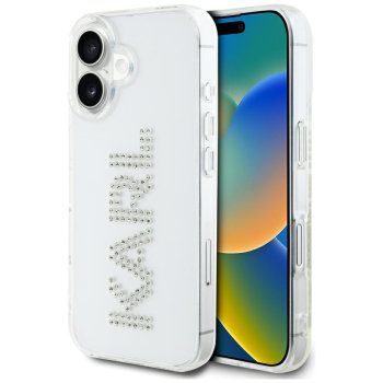Чехол Karl Lagerfeld IML Rhinestones Logo для iPhone 16, Прозрачный
