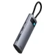 Baseus Metal Gleam 7in1 HDMI 4K 60Hz USB‑C koncentrators / 3x USB 3.0 / USB‑C PD / SD / microSD – pelēks