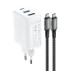 Acefast A17 GaN lādētājs 65W USB-C / USB un HDMI 4K@60Hz adapteris ar kabeli, balts