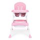ECOTOYS Foldable Baby High Chair with Tray and Storage Basket, Pink