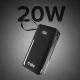 Внешний аккумулятор Sbs 10000 mAh 20W со встроенным кабелем USB-C, черный