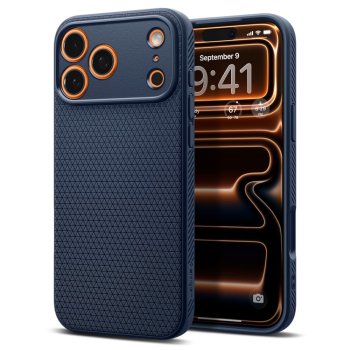 Spigen iPhone 17 Pro vāciņš Liquid Air, tumši zils