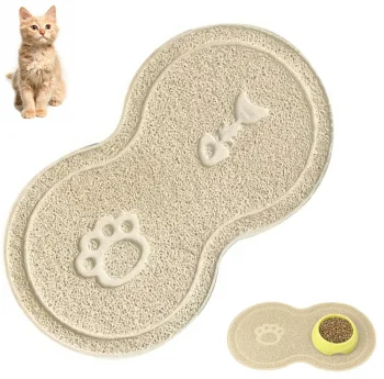 Neslīdošs Suņu Kaķu Mājdzīvnieku Trauku Paklājiņš, Bēšs | Dog Cat Bowl Mat