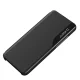 Eco Leather View Case atverams vāciņš priekš iPhone 16e / 17e ar statīvu, melns