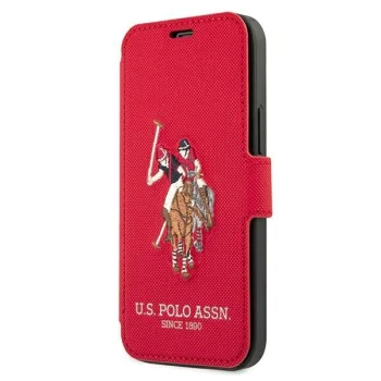 Apple iPhone 12 Pro Max 6.7" US Polo Embroidery Collection Book Case Cover (USFLBKP12LPUGFLRE), Red | Чехол...