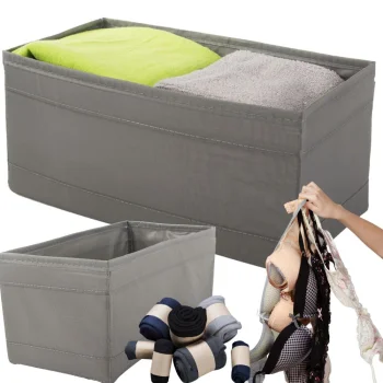 Underwear and Bra Drawer Organizer 28x14x13 cm, Grey