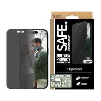 SAFE by PanzerGlass iPhone 16 6.1" ekrāna aizsargstikls Ultra-Wide Fit SAFEP95875 | Privacy Screen Protector