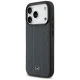 Чехол Mercedes Leather Laurel Leaves Stripes MagSafe для iPhone 17 Pro, синий