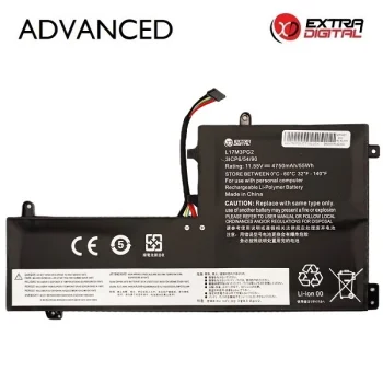 Klēpjdatora akumulators Lenovo L17M3PG2, Extra Digital Advanced, 4750 mAh, 11.55V