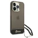 Guess Translucent Pearl Strap Case for iPhone 14 Pro Max, Black