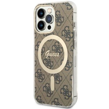 Apple iPhone 13 Pro 6.1'' Guess 4G MagSafe Case Cover (GUHMP13LH4STW), Brown | Telefona Maciņš Vāks Apvalks Bampers