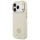 Чехол Guess для iPhone 17 Pro Grained Strass Logo MagSafe, бежевый