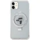 Karl Lagerfeld iPhone 11 / XR vāciņš Ring Stand Karl & Choupette MagSafe, balts