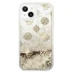 Guess iPhone 13 mini vāciņš Peony Liquid Glitter, zelta