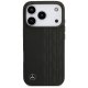 Mercedes iPhone 17 Pro Case Leather Laurel Leaves MagSafe, Black