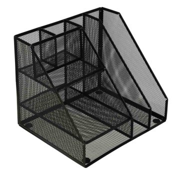 Liels A4 metāla galda organizators ar 7 nodalījumiem, melns