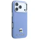 Karl Lagerfeld Grained Karl Head Metal MagSafe vāciņš iPhone 18 Pro / 17 Pro, gaiši zils