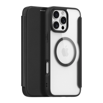Dux Ducis iPhone 16 Pro Max atverams vāciņš maciņš grāmatiņa Skin X Pro, melns