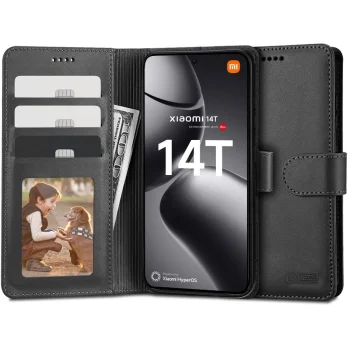 Xiaomi 14T Tech-Protect Wallet Book Case Cover, Black | Чехол для Телефона Кабура Книжка