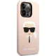 Karl Lagerfeld iPhone 14 Pro Max Case Silicone Karl\'s Head, Pink